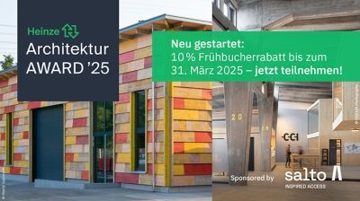 Heinze ArchitekturAWARD: 10% Rabatt bis 31. März