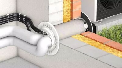 Innovative oberirdische Wärmepumpendurchführung