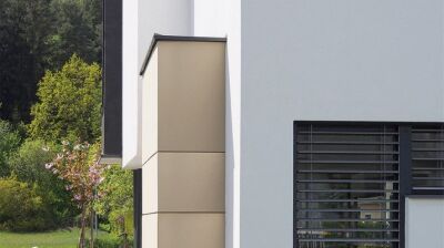 Feinputzfassade mit Fertigelementen